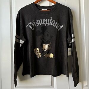 COPY - NWT Disney Parks Mickey Mouse Football Long Sleeve Tee Disneyland Black …